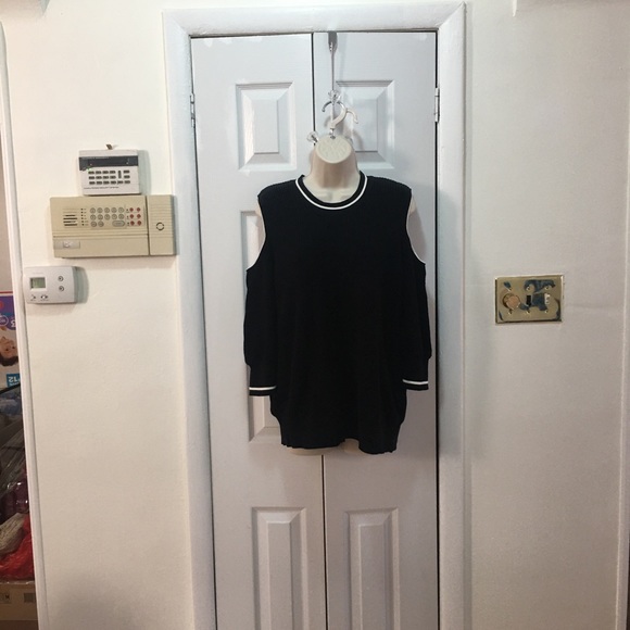 Who What Wear Sweaters - Who what wear Black Ribbed Cold Shoulder Sweater